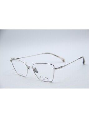 State Eugenie Chrome White Designer Authentic Eyeglasses 56-18-145
